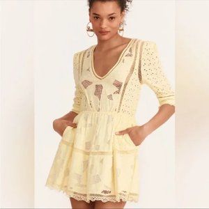LoveShackFancy Jobelle Mini Dress - Lemon Sun, XS